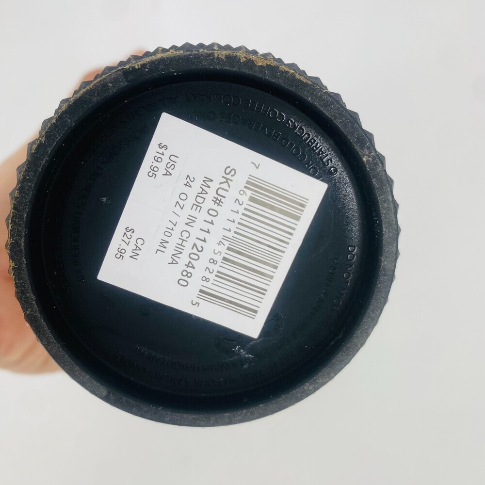 Starbucks 2021 Black Soft Touch Matte Studded Venti Tumbler Straw 24 oz - Picture 8 of 9